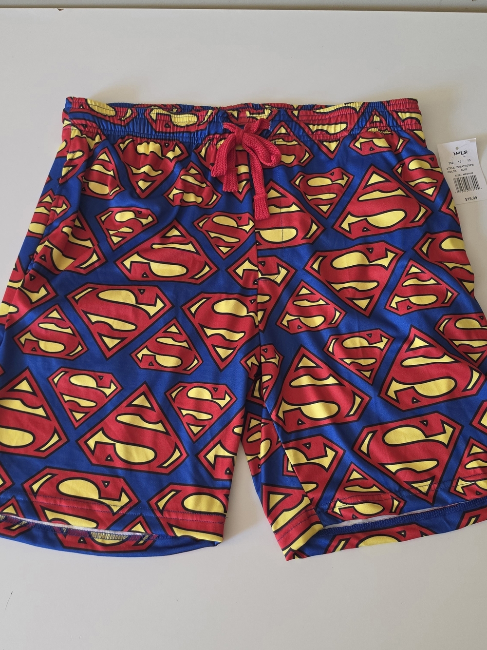 DC Comics Blue Shorts with Red & Yellow Superman Logos
